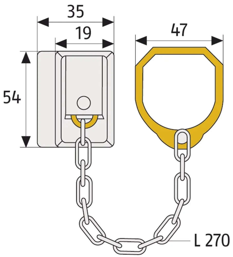 ABUS DEURKETTING SK89 NIKKEL