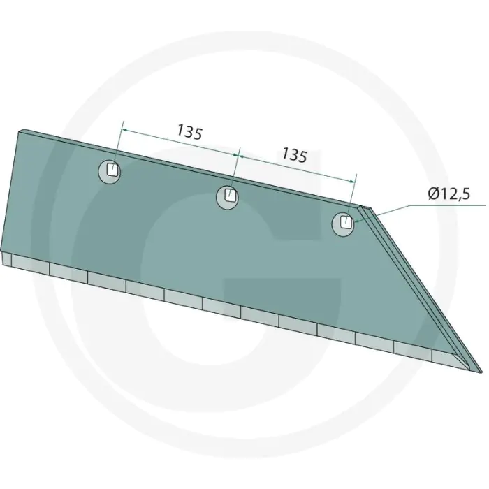 HEAVY DUTY SCHAARACHTERSTUK LINKS  GATAFSTAND 135135 Ø 12,5