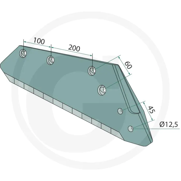 Heavy duty schaarpunt 16" rechts - passend voor rl, rs, rh