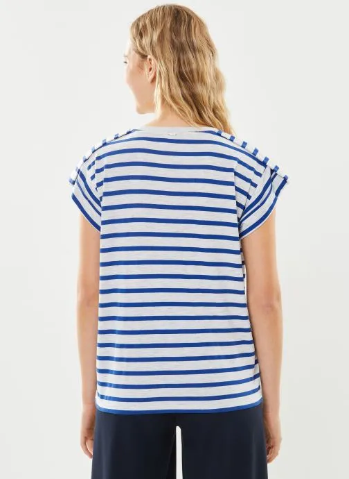      IKKS WOMEN TSH MC RAYE BY10655  BLAUW   