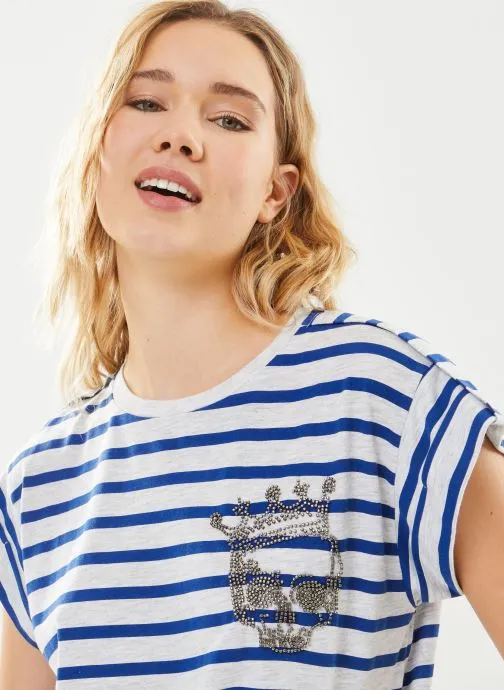      IKKS WOMEN TSH MC RAYE BY10655  BLAUW   