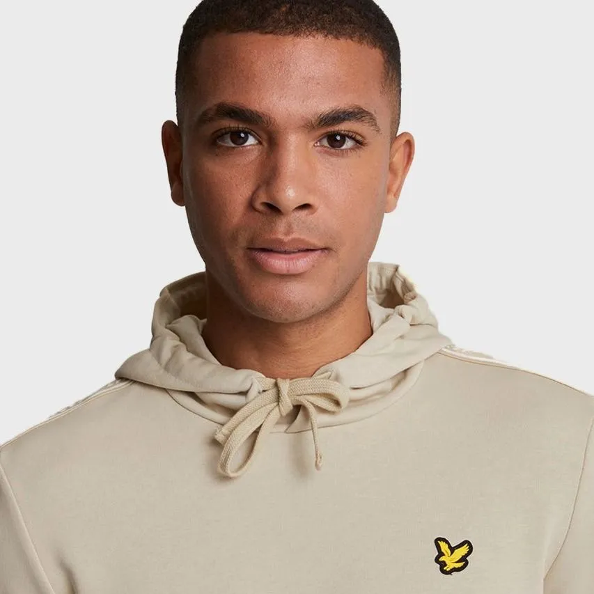 LYLE & SCOTT OHALS HOODIE TAPE LOGO BEIGE  