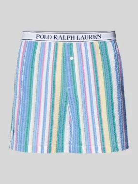Polo Ralph Lauren Korte pyjamabroek met streepmotief in blauw