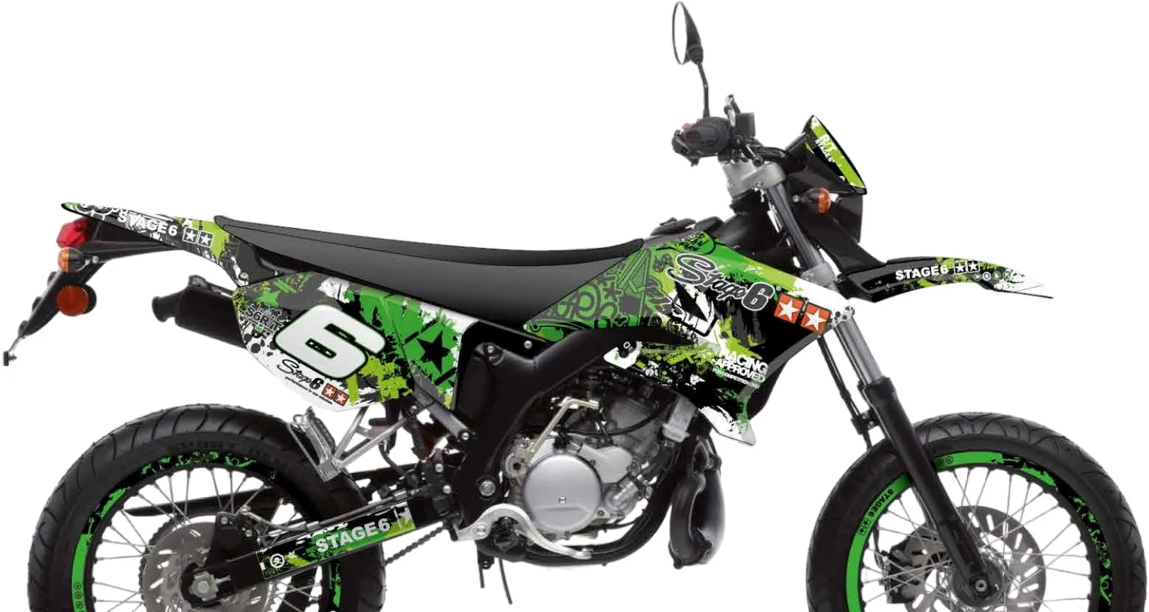 STICKER SET STAGE6 VOOR YAMAHA DT50 / MBK XLIMIT  GROEN
